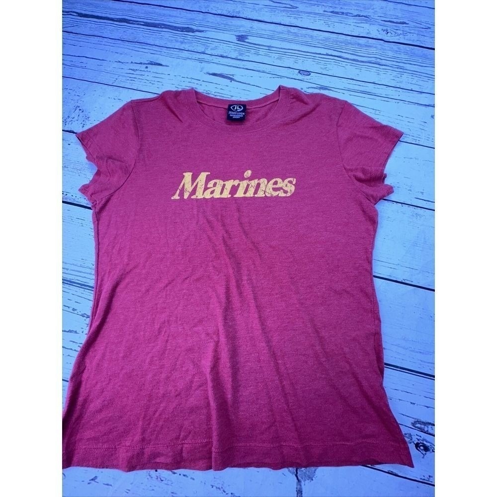 Jerry Leigh Marines Graphic Tee Shirt Red XLarge Womens Short Sleeve USMC